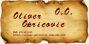 Oliver Opricović vizit kartica